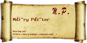 Móry Péter névjegykártya